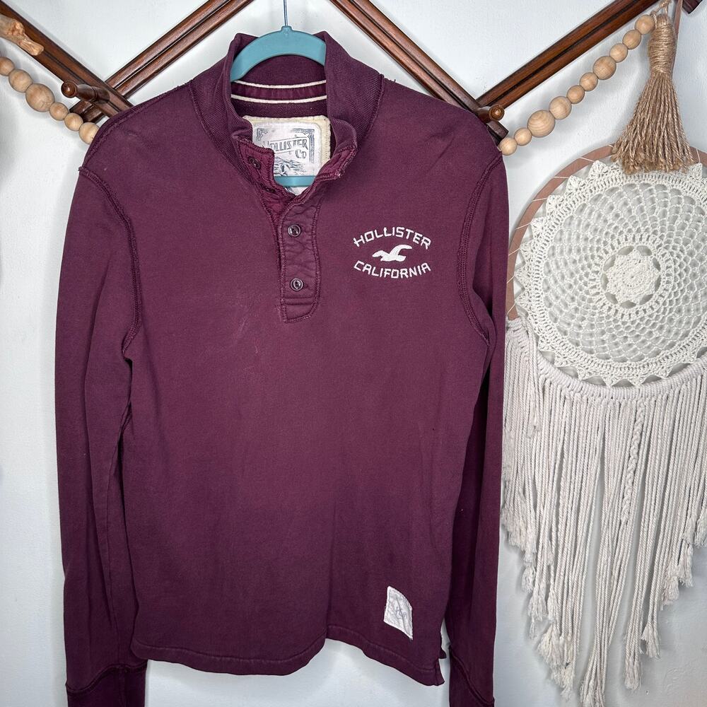 Vintage Hollister Burgundy Long Sleeve Henley T